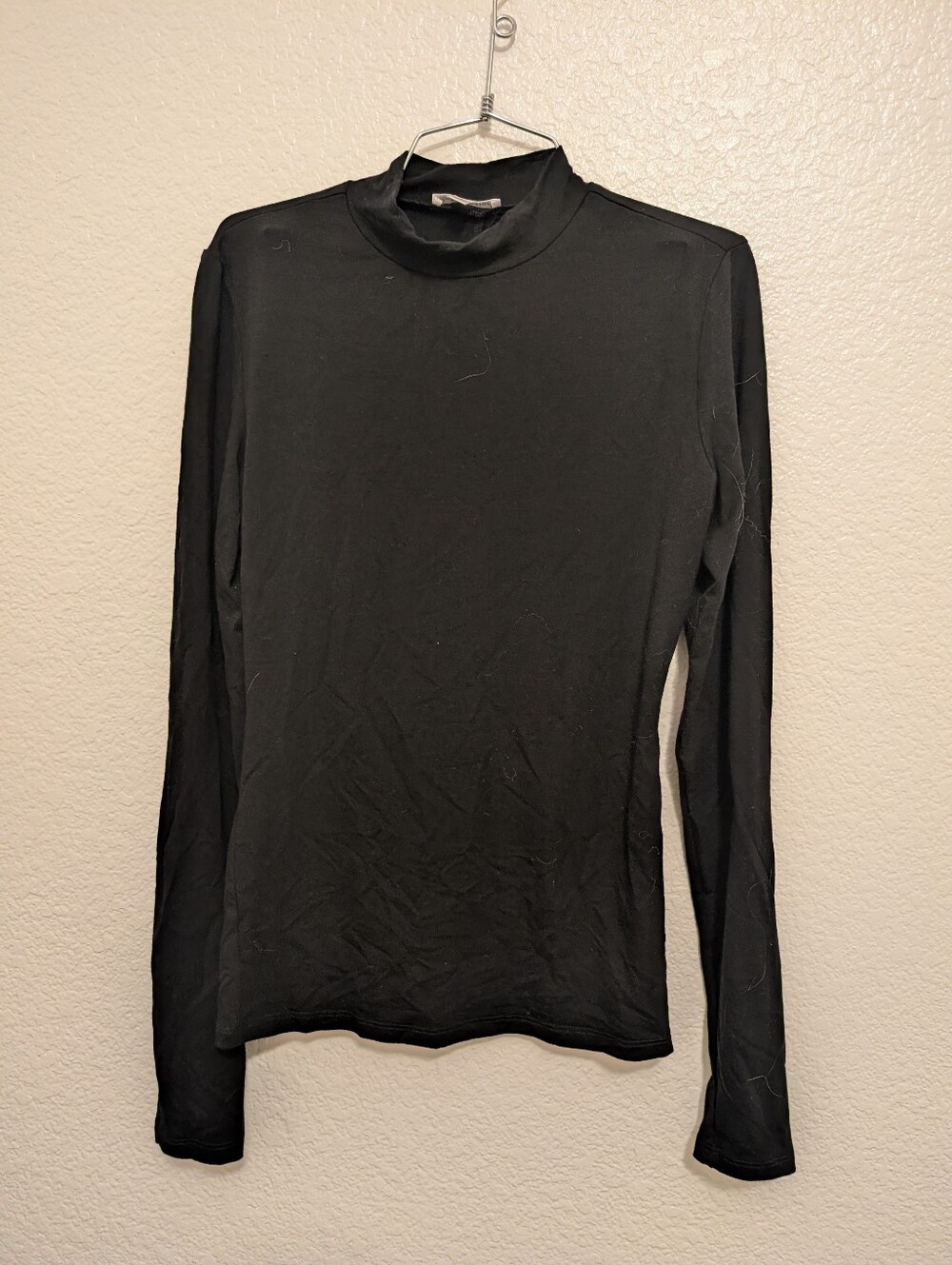 Reformation Long Sleeve Black Mock Neck Top Small